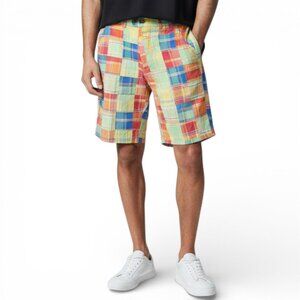 Loudmouth Golf Madras Men's Size 38 Patchwork Shorts *Altered* GUC Lightweight